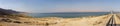 Dead sea panorama from the road going around it Royalty Free Stock Photo