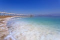 The dead sea resorts in Israel. View of the hotel and the beach Royalty Free Stock Photo