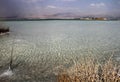 Dead Sea, is a salt lake bordering Jordan to the north, and Israel to the west. Its surface and shores are 430.5 metres 1,412 ft Royalty Free Stock Photo