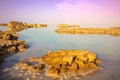 Dead Sea salty shore in the morning Royalty Free Stock Photo