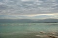 Dead Sea in the morning on a cloudy day Royalty Free Stock Photo