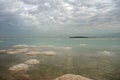 Dead Sea in the morning on a cloudy day Royalty Free Stock Photo