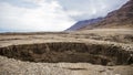 Dead sea Sinkholes at the lowest place in the world Royalty Free Stock Photo