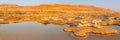 Dead Sea sunrise panorama panoramic view Israel morning landscape nature Royalty Free Stock Photo