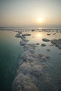 dead sea sunrise salt sea landscape Royalty Free Stock Photo