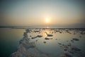 dead sea sunrise salt sea landscape Royalty Free Stock Photo