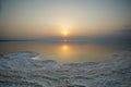 dead sea sunrise salt sea landscape Royalty Free Stock Photo