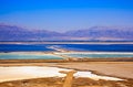 Dead Sea View from a cliff in the area of Sodom road Royalty Free Stock Photo