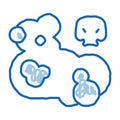 Dead Skull Smoke doodle icon hand drawn illustration