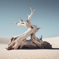 Dead twisted bleached driftwood Royalty Free Stock Photo