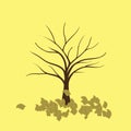 dead tree leaves falling. Vector illustration decorative design Royalty Free Stock Photo