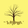 dead tree leaves on ground. Vector illustration decorative design Royalty Free Stock Photo