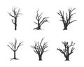 Dead tree silhouette, Bare tree silhouettes, Tree silhouette, Tree vector illustration Royalty Free Stock Photo