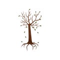 Dead tree, symblol of environmental pollution vector Illustration on a white background Royalty Free Stock Photo