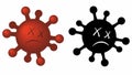 Dead virus germ microbe cell cartoon symbols Royalty Free Stock Photo