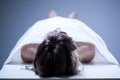 Dead woman in the morgue Royalty Free Stock Photo