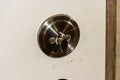 Deadbolt door lock close up Royalty Free Stock Photo