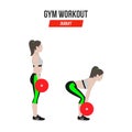 Deadlift. Deadlift with a barbell. Sport exercises. Exercises in a gym. Illustration of an active lifestyle. Vector Royalty Free Stock Photo