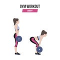 Deadlift. Deadlift with a barbell. Sport exercises. Exercises in a gym. Illustration of an active lifestyle. Vector Royalty Free Stock Photo