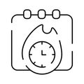 Deadline calendar with burning clock icon concept Royalty Free Stock Photo