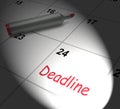 Deadline Calendar Displays Due Date And Cutoff Royalty Free Stock Photo