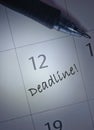 Deadline calendar entry Royalty Free Stock Photo