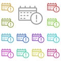 Deadline, calendar, time multi color icon. Simple thin line, outline vector of project management icons for ui and ux, website or