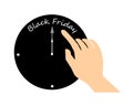 Deadline Clock for Start Black Friday Shopping Season