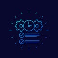 deadline, completed task thin line vector icon