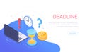 Deadline concept - modern colorful isometric web banner Royalty Free Stock Photo