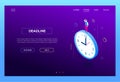 Deadline concept - modern isometric vector web banner Royalty Free Stock Photo