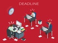 Deadline Concept of overworked man Time to work Royalty Free Stock Photo