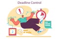 Deadline control. Positive employee quality or skill. Efficient time