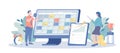 Deadline Control. Time management and productivity. Workers planning deadline and prioritize tasks, business productivity agenda.