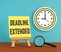 Deadline extended is shown using the text and picrure of clock