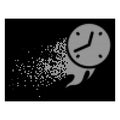 White Dissipated Dot Halftone Deadline Fire Icon