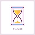 Deadline icon. Time management business concept. Vector linear pictogram.