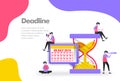 Deadline Illustration Concept, arrange plan with hourglass. Modern flat design concept for Landing page website, mobile apps ui ux