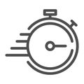 Deadline line icon. Timer with lines vector illustration isolated on white. Stopwatch outline style design, designed for Royalty Free Stock Photo