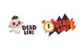 Deadline Logo Set, Time Management, Fast Time Business Badges, Labels Cartoon Vector Illustration