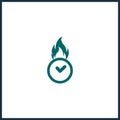 deadline logo. Time icon fire Clock vector icon deadline simple icon