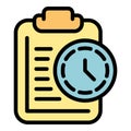 Deadline project icon color outline vector