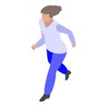 Deadline running woman icon, isometric style Royalty Free Stock Photo