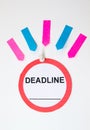 Deadline sign and sticky notes Royalty Free Stock Photo