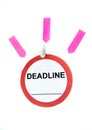 Deadline sign and sticky notes