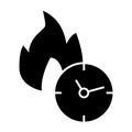 Deadline solid icon. Timer vector illustration isolated on white. Burning watch glyph style design, designed for web and Royalty Free Stock Photo