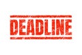 Deadline stamp. Approaching seal overdue stamp icon. Deadline red badge