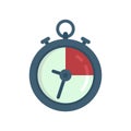 Deadline stopwatch icon flat isolated vector Royalty Free Stock Photo