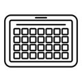 Deadline tablet icon, outline style