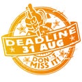 Deadline 31th August Royalty Free Stock Photo